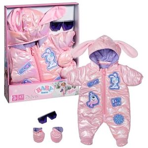 BABY born, Puppen Schneeanzug, BABY born Deluxe Schneeanzug 43cm, Skianzug für 43 cm große Puppen in metallic rosa mit Handschuhen und Sonnenbrille, 834190, Zapf Creation