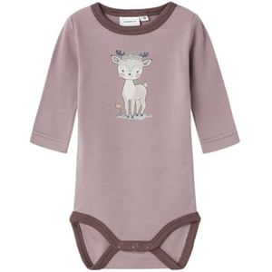 NAME IT Baby meisjes Nbfwillit Wool Ls body met lange mouwen, lila, 62 cm