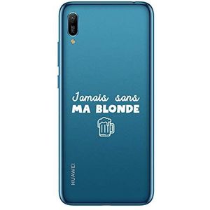 Zokko Beschermhoesje Huawei Y6 2019 Jamais zonder mijn blonde – zacht transparant inkt wit