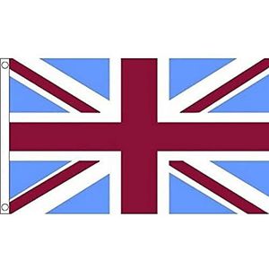 UK vlag Bordeaux en blauw 150x90cm - Union Jack vlag - UK 90 x 150 cm - Vlaggen - AZ VLAG
