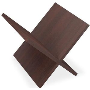 Relaxdays lectuurbak hout, woonkamer, x-vorm, krantenbak modern, HBD: ca. 25,5x32x29 cm, lectuurmand, donkerbruin