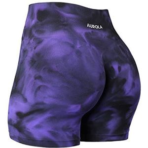 AUROLA Dream tie-dye sportshort voor dames, naadloze scrunch zachte sportshort, S