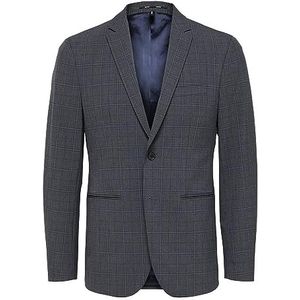 SELECTED HOMME SLHSLIM-Josh BLU CHK BLZ ADV B NOOS Damesjas, Grijs/Checks: Blauw, 50, Grijs/Checks: blauw, 50