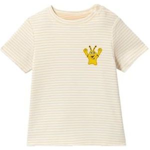 BVB Baby T-Shirt Gr. 110/116, Emma mascotte Design, Geel-Wit Gestreept, Biologisch Katoen