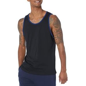 Amazon Essentials Men's Tanktop met normale pasvorm, Zwart/Blauw, XL