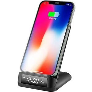 Ksix Qick Wireless Charger/Alarm Clock – 15 W – zwart