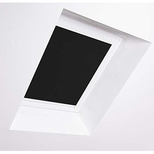 Bloc Dakraam Blind F6A voor dakramen, zwart verduisterende wit aluminium frame