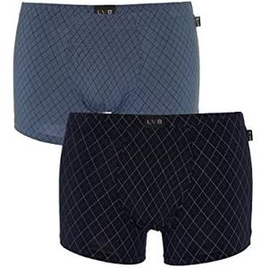 lovable italy soc. Unipersonale Classic Cotton Modal Boxer (set van 2), denim blauw + marineblauw, S, heren, Denim blauw + marineblauw, S