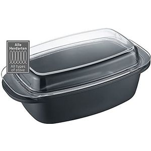 Berndes Multifunctionele braadpan met deksel 33 x 21 cm, 2,4 liter, gegoten aluminium, zwart