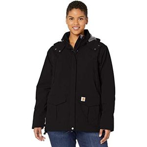 Carhartt Storm Defender Shoreline Jacket voor dames (normale en grote maten) bovenkleding, Zwart, XXL