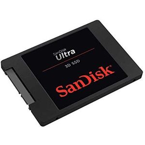 SanDisk Ultra 3D SSD 2 TB (Leessnelheid Tot 560 MB/s, Schrijfsnelheid Tot 530 MB/s, 3D NAND Technologie, NCache 2.0-Technologie) Zwart