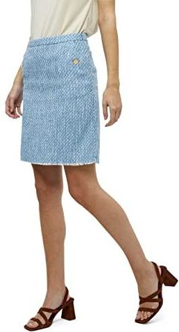 Peppercorn Rok  lichtblauw / wit