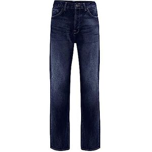 LTB Jeans Heren Jeans Vernon - Jeans Heren Losse katoenmix Recht Denim Donker met Knoopsluiting Medium Taille - Blauw, Okina X Onbeschadigde Safe Wash 54627, 33W / 32L