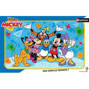Nathan - Kinderpuzzel - 15-delig frame - Mickey Friends - Disney - Meisje of jongen vanaf 3 jaar - Hoogwaardige puzzel - dik en duurzaam karton - Disney Mickey Mouse - 86146