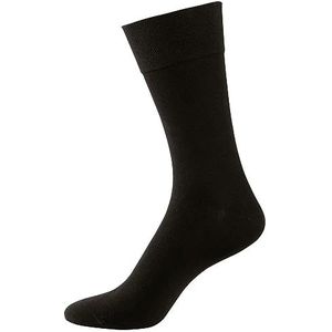 Nur Der Hoge sokken van 98% katoen van ademend katoen met comfortabele tailleband voor heren, zwart, 39-42 EU