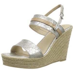 s.Oliver 28329 dames plateausandalen, Zilver Platinum 921, 42 EU