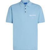 Karl Lagerfeld Jeans, Heren, Regular Pique Polo, Regular Fit, Blauw, XS