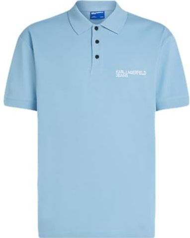 Karl Lagerfeld Jeans, Heren, Regular Pique Polo, Regular Fit, Blauw, XS