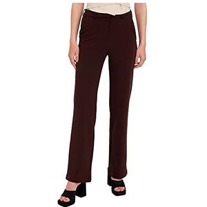 VERO MODA Zamira Mid Rise Straight Leg Broek, Coffee Bean, XS