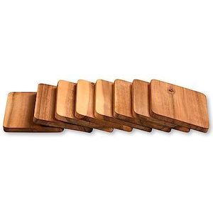 Kesper 8 stuks racletteplankjes, 10 x 8 cm, van acaciahout, onderzetters, houten plankjes, racletteplankjes