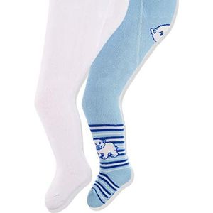 Playshoes Elastische thermo-ijsbeer voor meisjes, met comfortabele tailleband, panty (verpakking van 2), wit (origineel 900), 50/56 cm