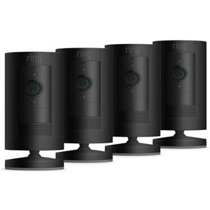 Ring Buitencamera op batterij (Stick Up Cam) | HD-beveiligingscamera met tweeweg-audio, doe-het-zelf-installatie | Ring Home-proefperiode (30 dagen gratis) | 4-delig camerasysteem