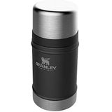 Stanley Classic Legendary Food Jar 0.7L Matte Black - Lunchbox houdt 15 Uur Warm, 18 Uur Koud - Deksel is ook kom - Lekvrij - BPA-Vrij - Vaatwasserbestendig