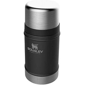 Stanley Classic Legendary Food Jar 0.7L Matte Black - Lunchbox houdt 15 Uur Warm, 18 Uur Koud - Deksel is ook kom - Lekvrij - BPA-Vrij - Vaatwasserbestendig