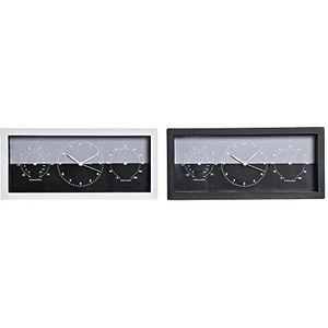 DKD Tafelklok Home Decor Zwart Wit PVC (26 x 5 x 12 cm) (2 stuks)