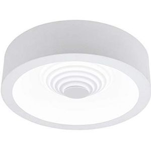 EGLO LED plafondlamp Leganes, 1-vlammige plafondlamp dimbaar, woonkamerlamp modern, keukenlamp van metaal en kunststof in wit, hallamp plafond, warm w