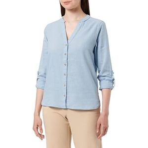 Springfield Shirt met mao-kraag, linnen, katoen, Lichtblauw, 34
