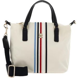 Tommy Hilfiger, Dames, Poppy Small Tote Corp, Tote, Beige, One Size, Calico, Eén maat, onbezorgd