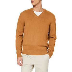 Hackett London Heren lamswol V-hals pullover sweater sweater, oranje, S