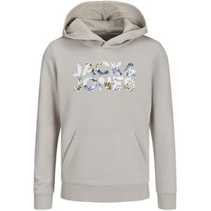 JACK&JONES JUNIOR Jjejeff Corp Logo Sweat Hood Noos Jnr Sweatshirt met capuchon, Moonbeam/Detail: bloem, 128