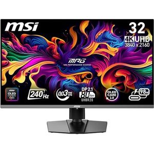 MSI - MPG 322URXDE - Monitor - Zwart - 31.5 Inch - 3840 x 2160 Pixels