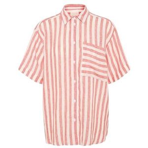 Part Two GarinePW T-shirt voor dames, regular fit 1/2 mouwen, Mandarijn rode streep, 44