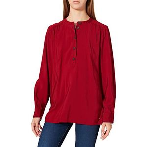 Tommy Hilfiger Viscose Twill P-Over Damesblouse, Regatta Rood, 32