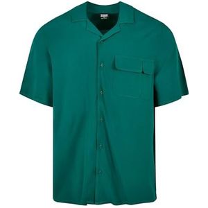 Urban Classics Heren Viscose Camp Shirt Hemd, Groen, L