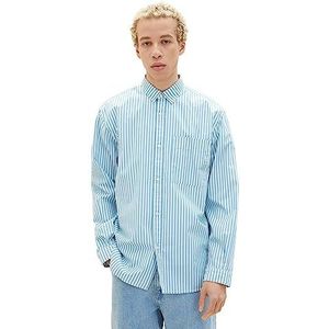 TOM TAILOR Denim Uomini Overhem 1034909, 31564 - Sky Blue Off White Stripe, L