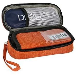 Diabec Reistas voor insuline oranje – insuline- en pennenetui met 2 gelzakken – tas voor diabetici reizen | draagbare koeltas
