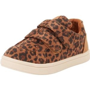 TOMS Meisjes Cruz dubbele riem haak en lus sneaker, Bruine suiker mini luipaard microvezel, 9 UK Child