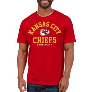 Junk Food Klassieke ronde hals voor volwassenen, authentieke details, uniseks pasvorm., Kansas City Chiefs - Rood, L