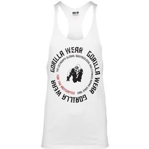 Gorilla Wear Melrose Stringer – zwart – bodybuilding tanktop heren logo borst smalle bandjes