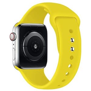 lopolike Compatibel met Apple Watch Band 38/40/41 mm, zachte siliconen armband, reservearmband voor iWatch Series 8 SE 7 6 5 4 3 2 1, geel, extra lang, geel, 42/44/45mm