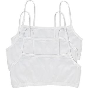Hanes Cotton String Bralette voor dames, set van 3, Wit/Wit/Wit, L