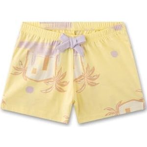 Sanetta Meisjesslaapbroek geel | Hoogwaardige en comfortabele katoenen slaapbroek voor meisjes. Korte slaapbroek met palm-allover | Nachtkleding voor meisjes, geel, 152 cm