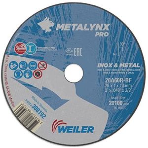 Metalynx PRO Inox & metaal F41 76X1X10 haakse slijper, slijpschijf voor het snijden van staal en roestvrij staal, verpakking van 100 stuks