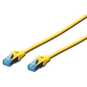 DIGITUS LAN kabel Cat 5e - 3m - CCA netwerkkabel met RJ45 - SF/UTP afgeschermd - Compatibel met Cat-6 & Cat-5 - Geel