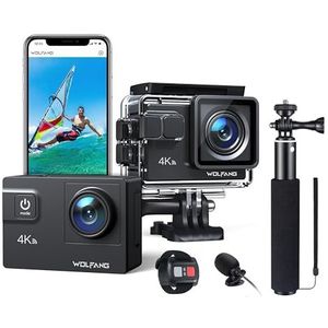 WOLFANG Actie Camera GA300 4K60FPS & Set van Selfie Stick