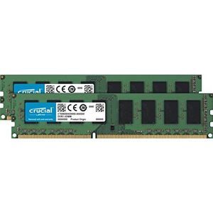 Crucial CT2K51264BD160B 8GB Kit (4GB x 2) geheugen (DDR3L, 1600 MT/s, PC3L-12800, DIMM, 240-Pin)